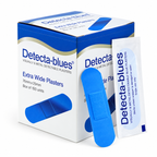 Blue Plasters Food Grade Metal Detectable - Detecta-blues Extra Wide Box of 100