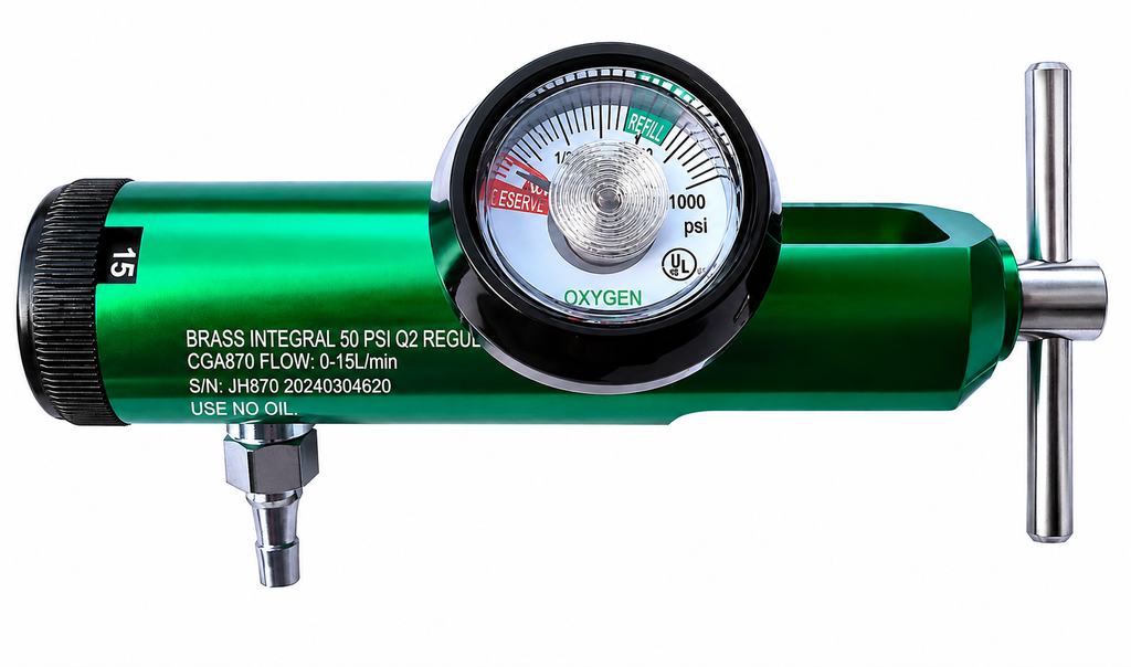 Oxygen Flow Regulator 0-15 LPM – Barb Outlet