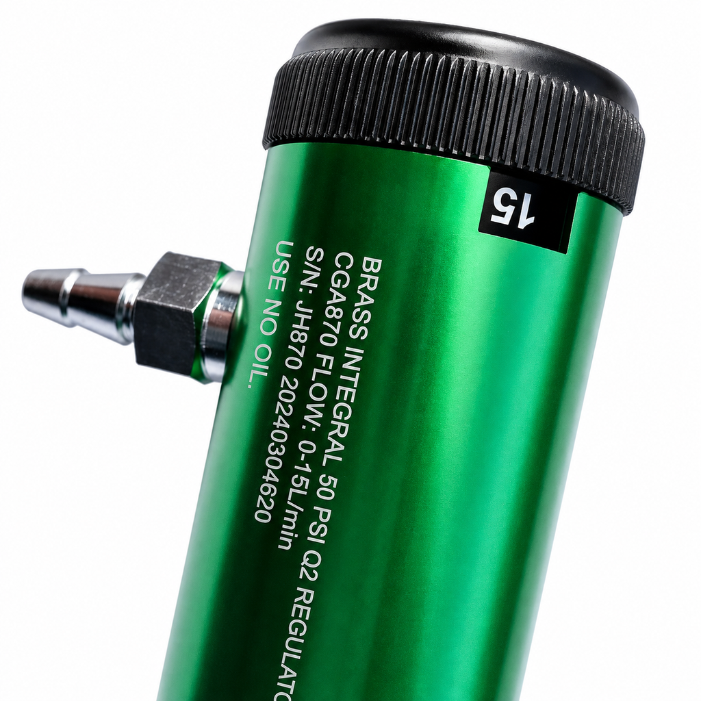 Oxygen Flow Regulator 0-15 LPM – Barb Outlet