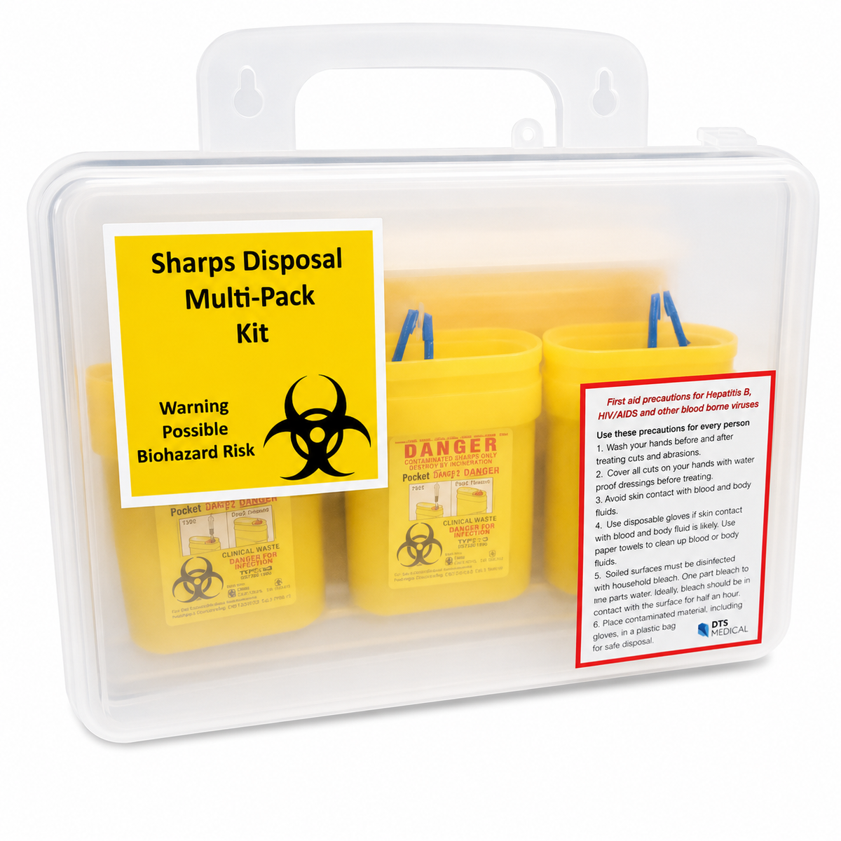 Sharps & Biohazard Waste Personal Containment Kit – 3 Pack