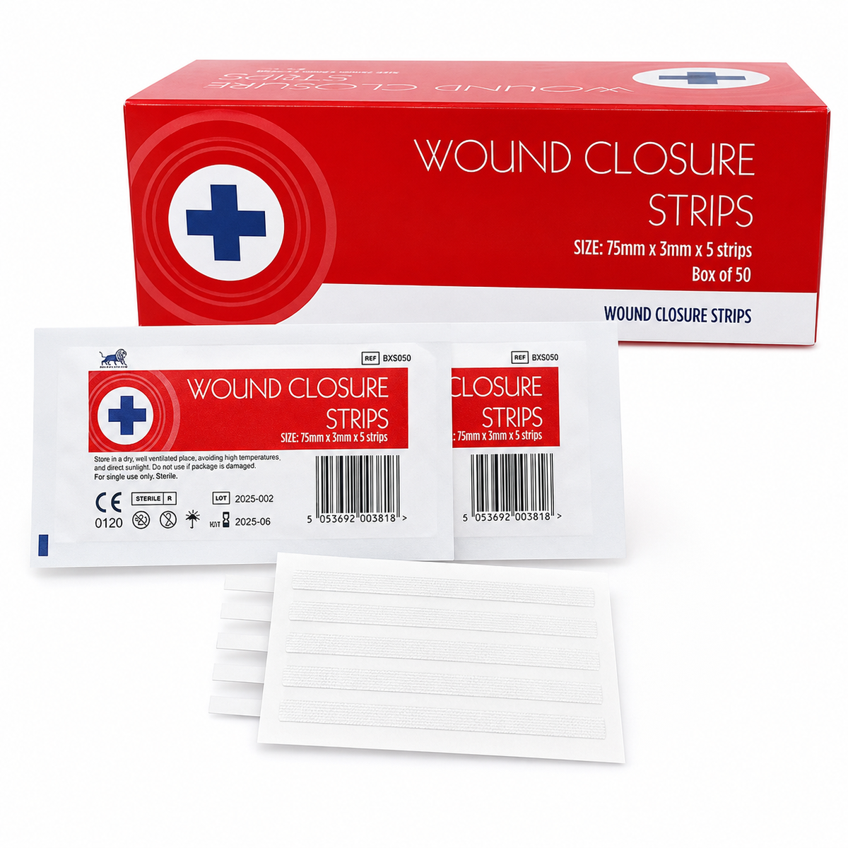 Sterile Wound Closure Strips 3mm x 75mm – Box of 50 Sachets