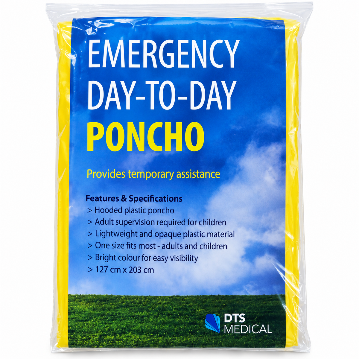 Disposable Emergency Poncho – Yellow