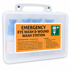 Wall-Mountable Eye Wash Station – 4 x 100ml Bottles & Mirror