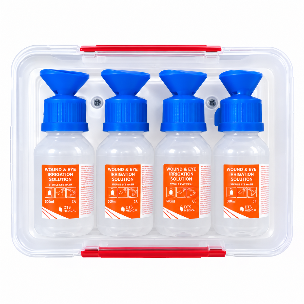 Compact Eyewash Station in Plastic Box - 4 x 100ml Eye Wash