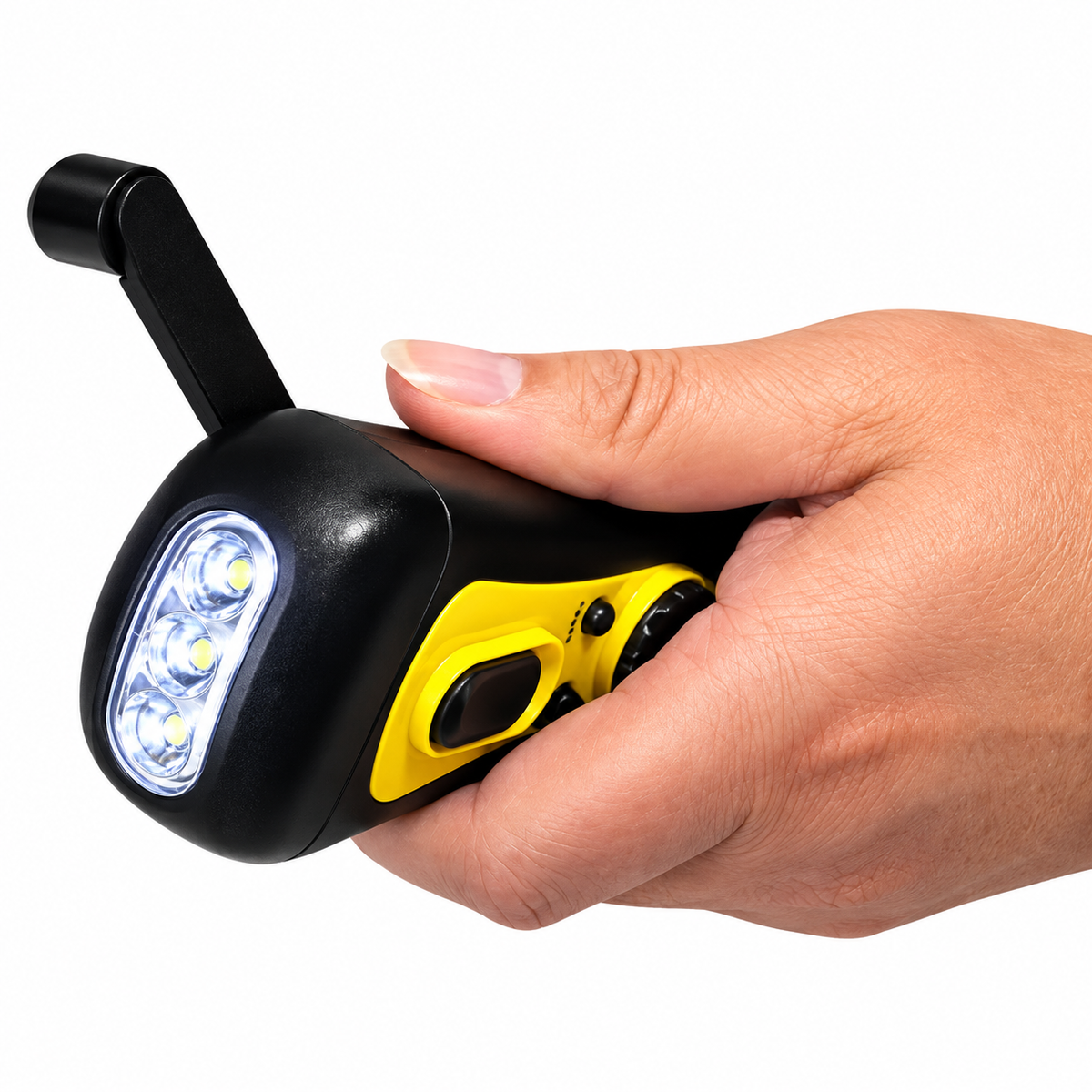 Emergency Hand Crank & USB Torch – FM Radio, Phone Charging & Siren