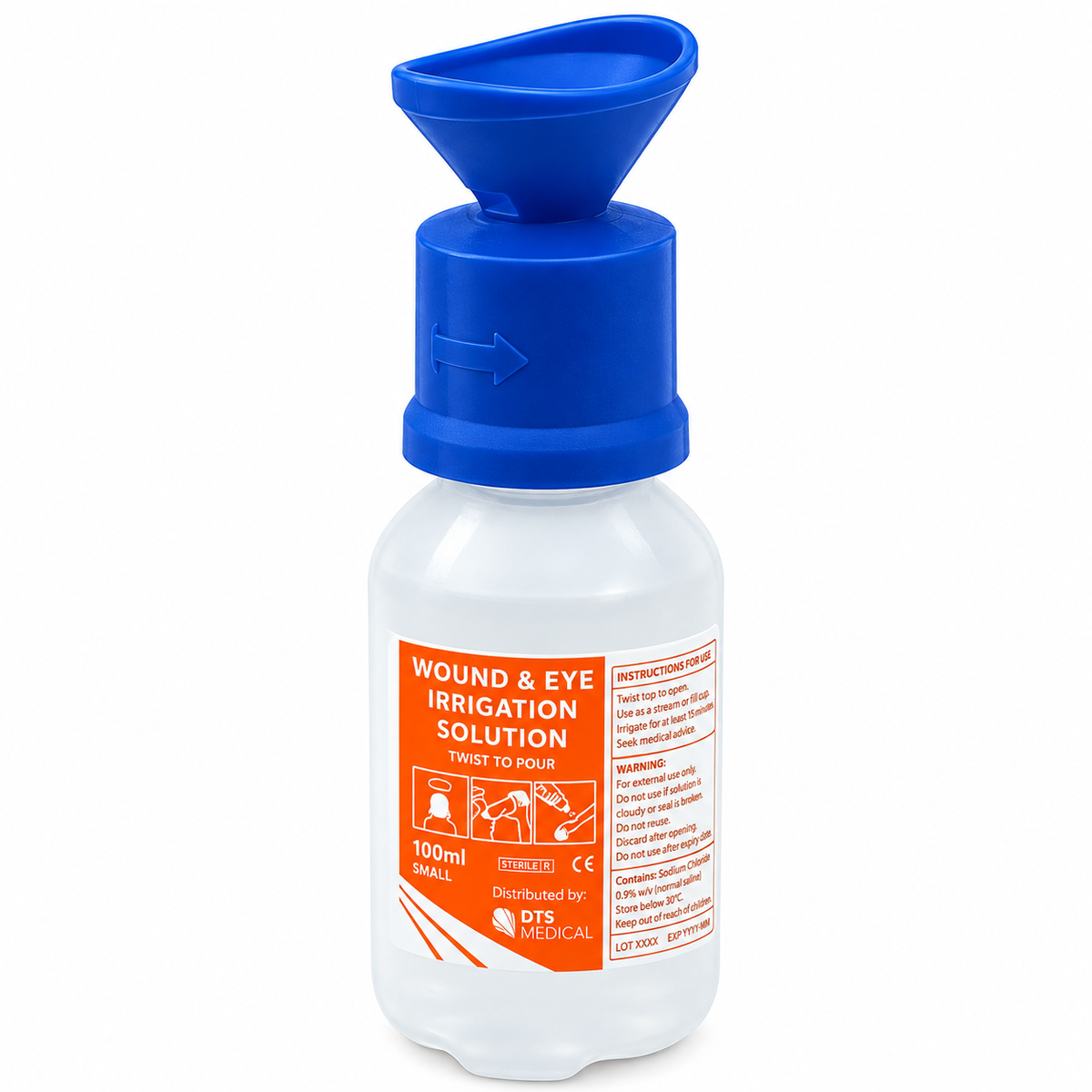 Eye & Wound Wash Saline 100ml Bottle with Eye Wash Attachment
